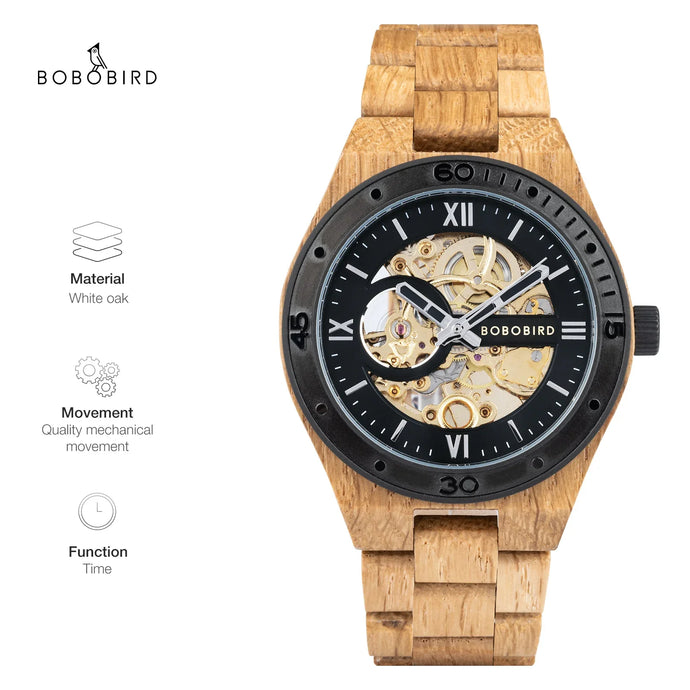 HYDAISHYDE Resonance Mechanical Wooden Watch – Men’s Collection